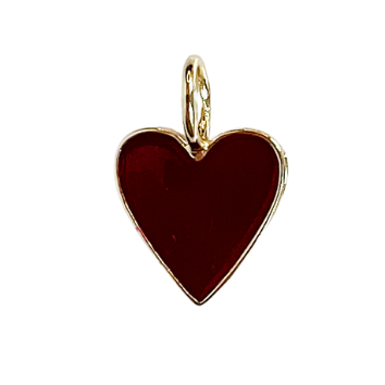 Maroon Heart Medium Charm