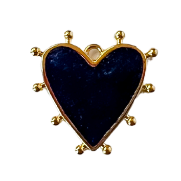 Black Spikey Heart Charm