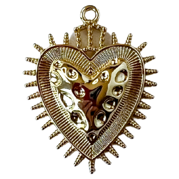 Gold Spikey Heart Pendant