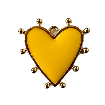 Yellow Spikey Heart Charm