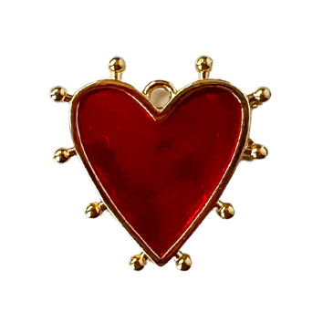 Red Spikey Heart Charm