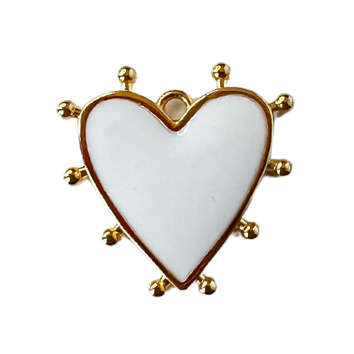 White Spikey Heart Charm