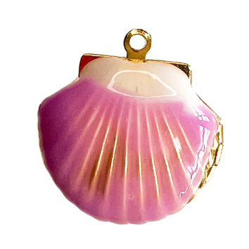 Shell Locket Fuchsia Charm