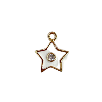 Enamel White Star Charm