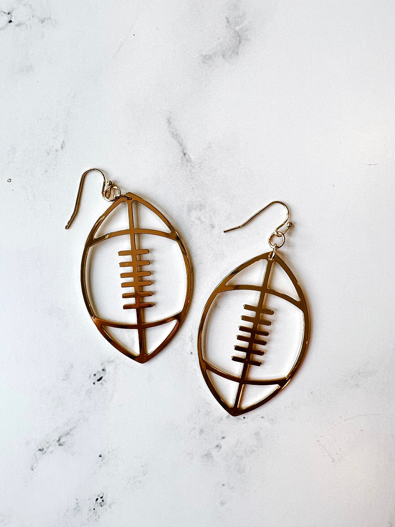 Gold Football Earrings