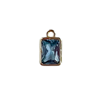 Light Blue Topaz Rectangle Charm