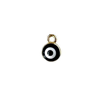 Black Round Evil Eye Charm