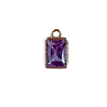 Amethyst Rectangle Charm