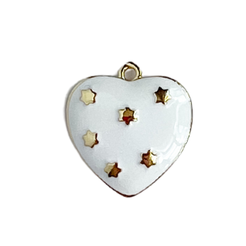 White Puffy Heart Charm