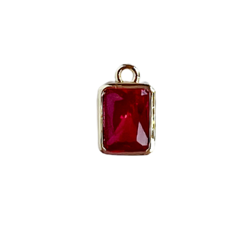 Garnet Rectangle Charm