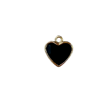 Tiny Black Heart Charm