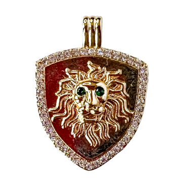 Lion Shield Pendant Charm