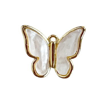 Pearl White Butterfly Charm