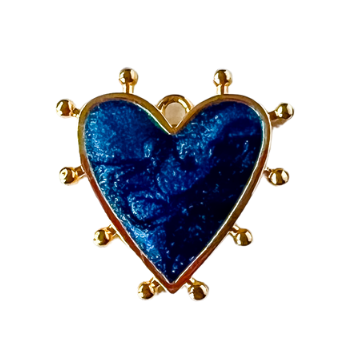 Navy Spikey Heart Charm