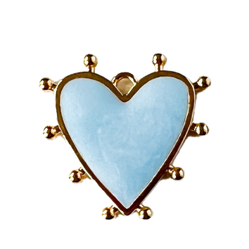 Light Blue Spikey Heart Charm