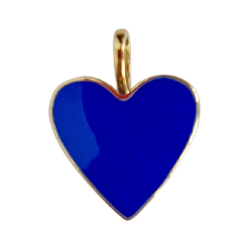 Navy Heart Medium Charm