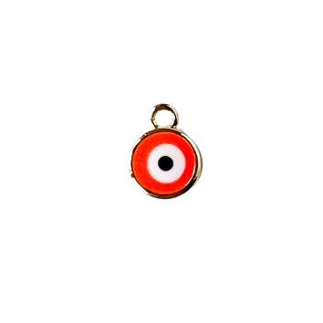 Orange Round Evil Eye Charm