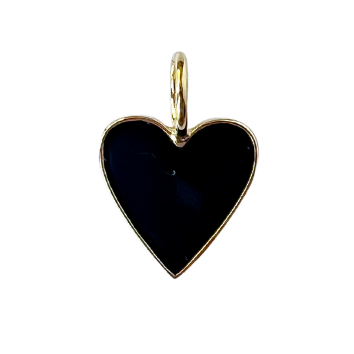 Black Heart Medium Charm