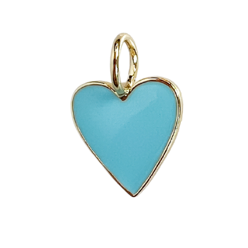 Light Blue Heart Medium Charm