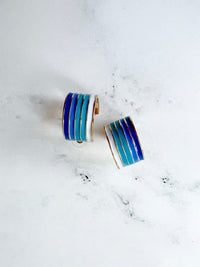 Enamel Blue Hoops