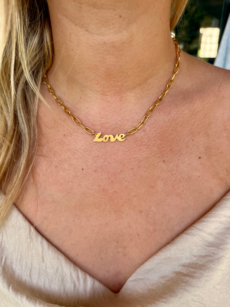 LOVE Gold Necklace